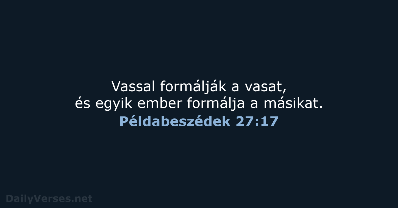 Példabeszédek 27:17 - UF