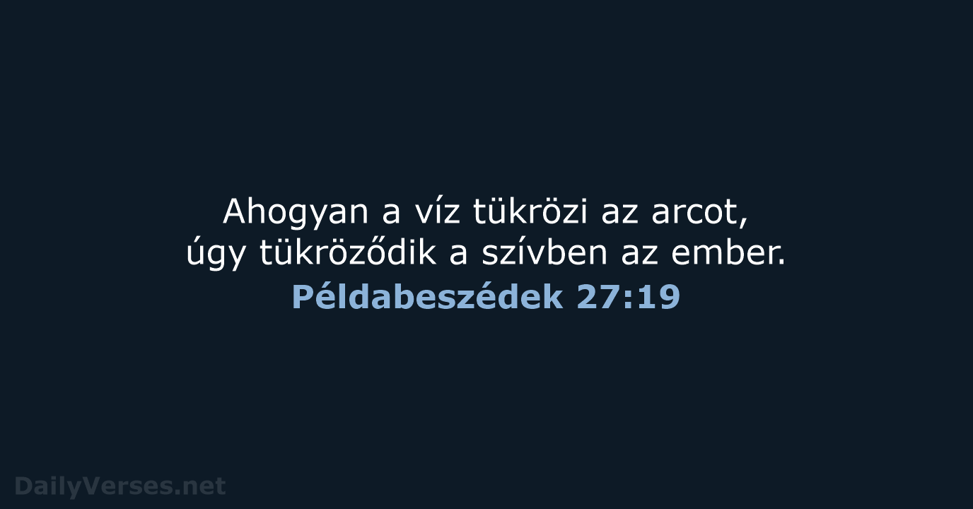 Példabeszédek 27:19 - UF