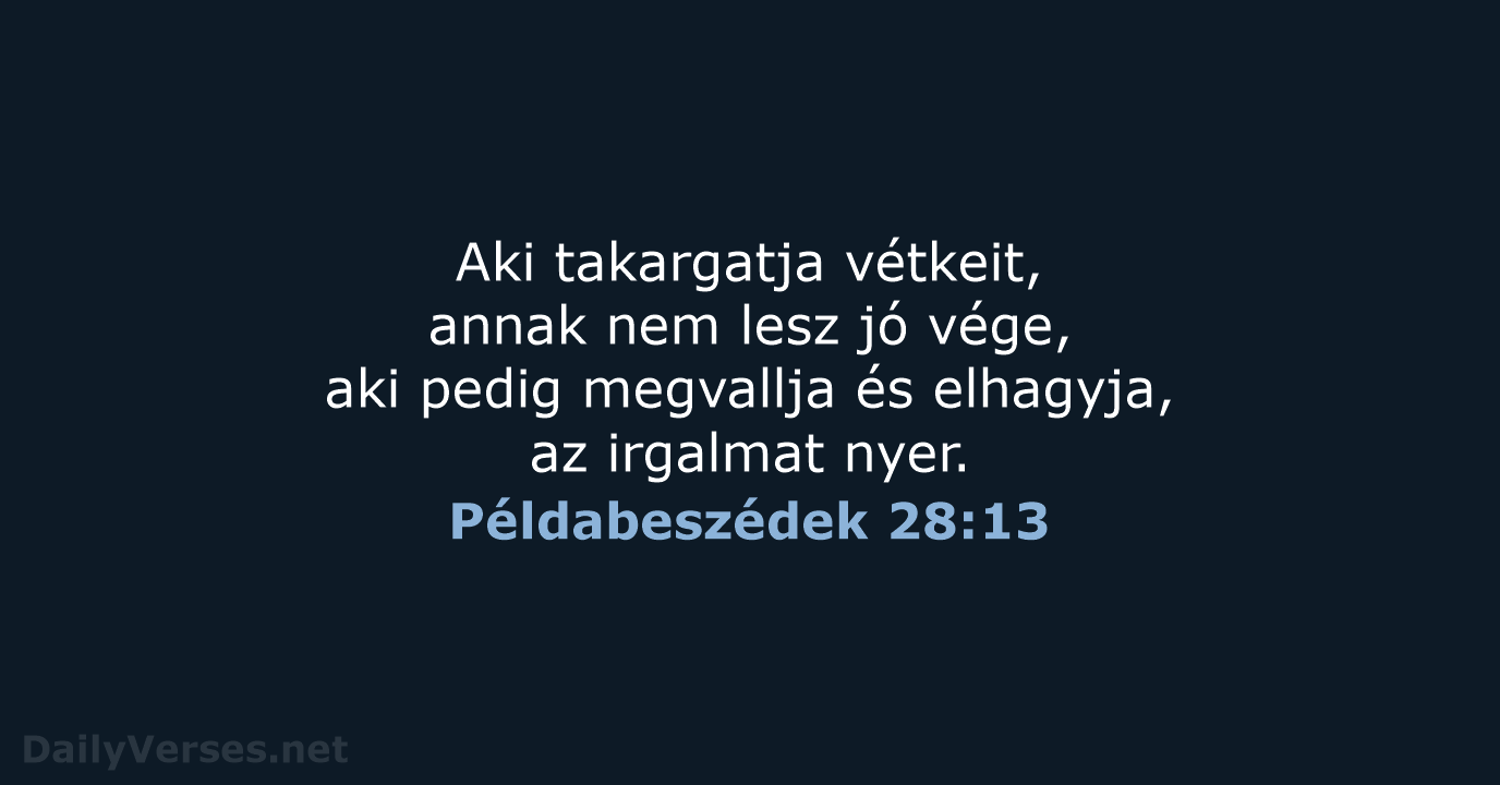 Példabeszédek 28:13 - UF