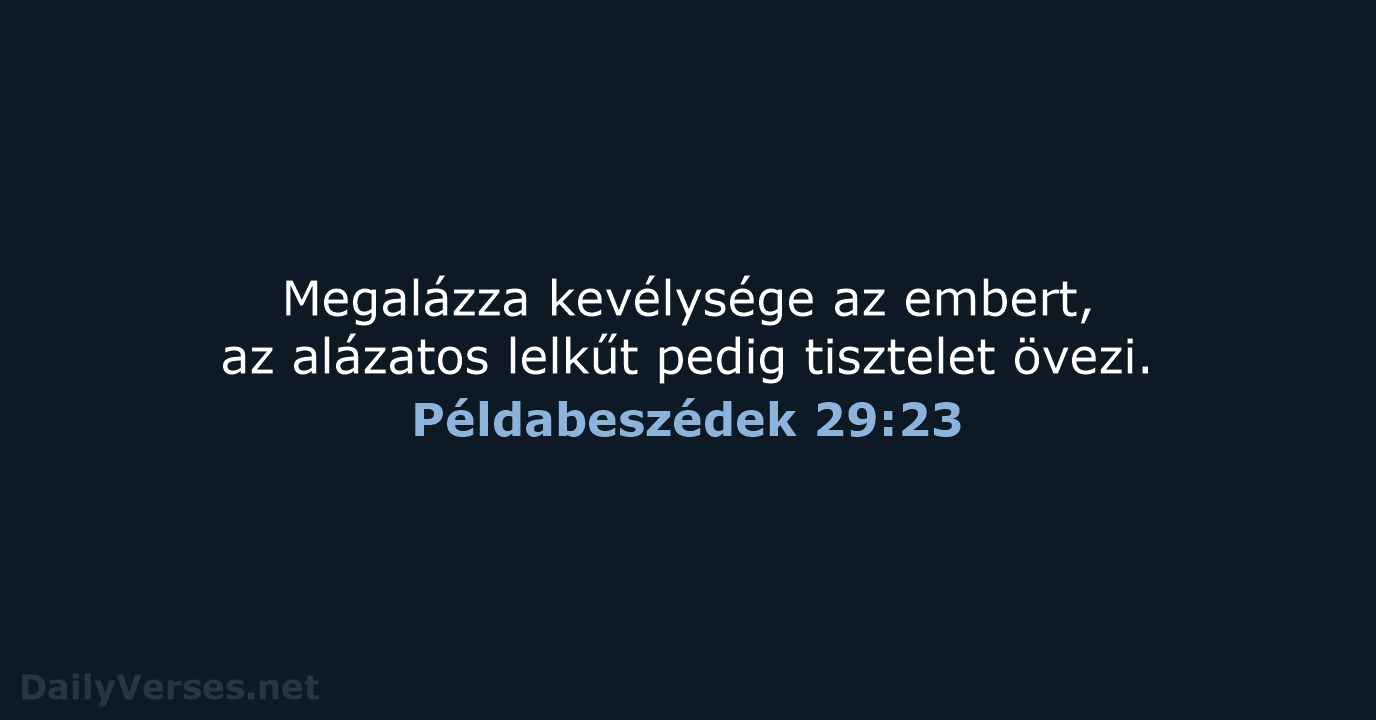 Példabeszédek 29:23 - UF