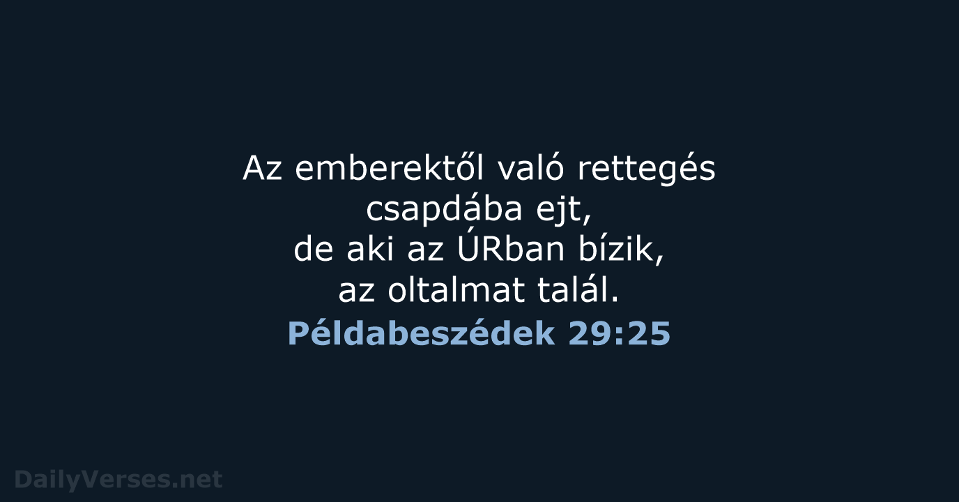 Példabeszédek 29:25 - UF