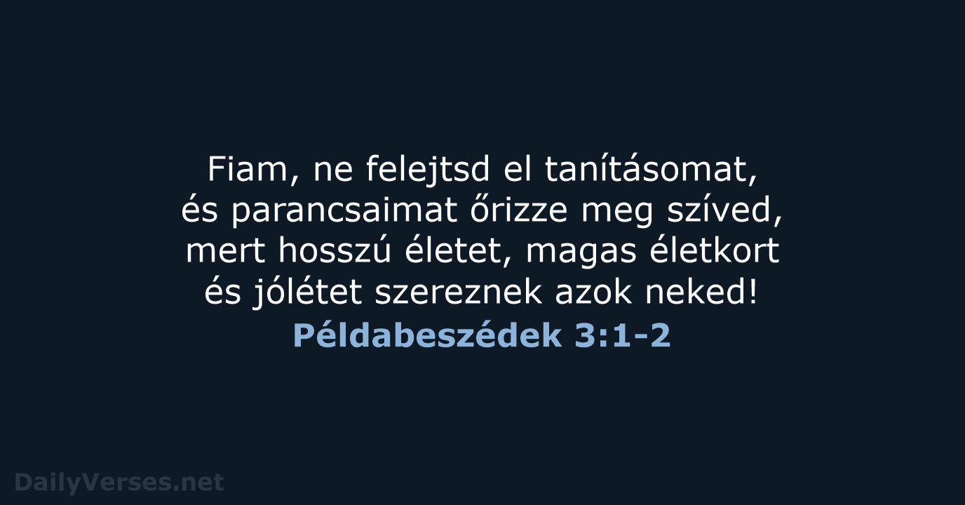 Példabeszédek 3:1-2 - UF