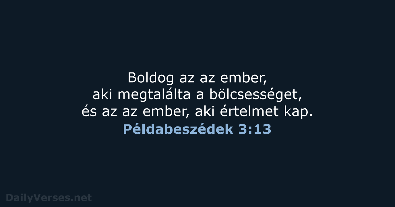 Példabeszédek 3:13 - UF