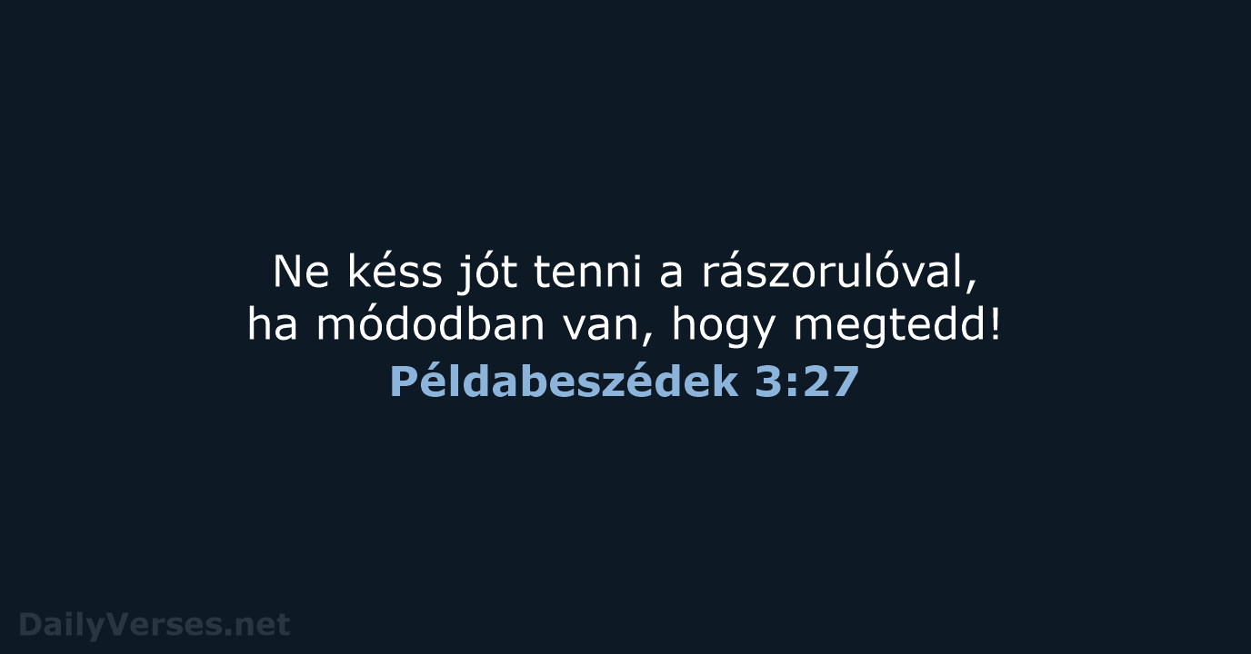 Példabeszédek 3:27 - UF