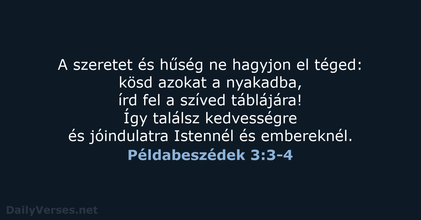 Példabeszédek 3:3-4 - UF