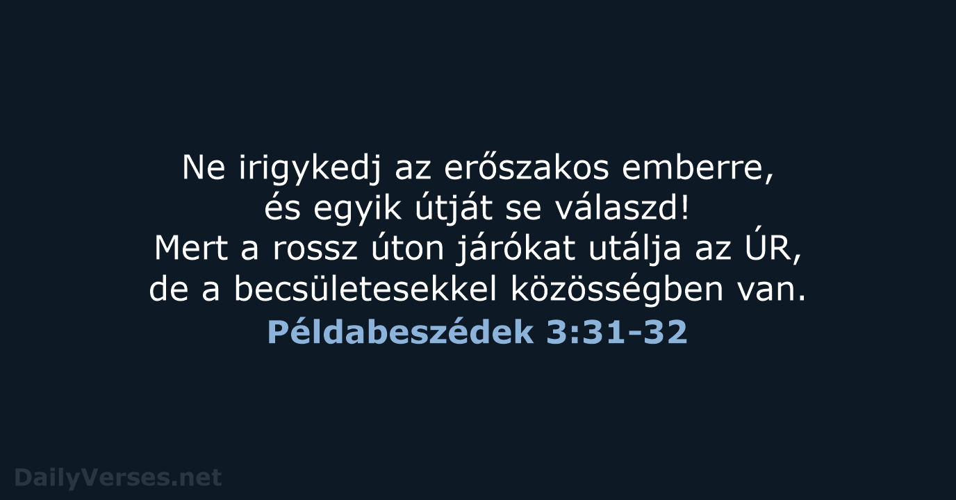 Példabeszédek 3:31-32 - UF