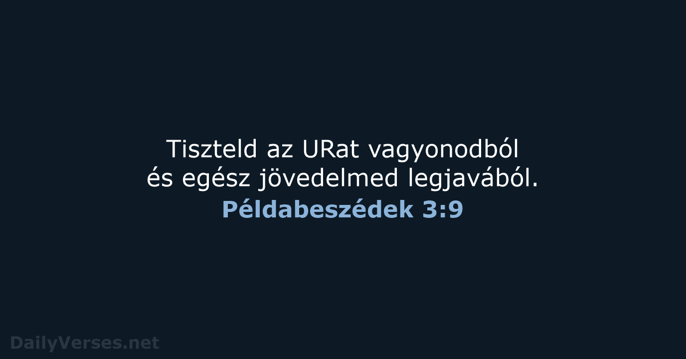 Példabeszédek 3:9 - UF