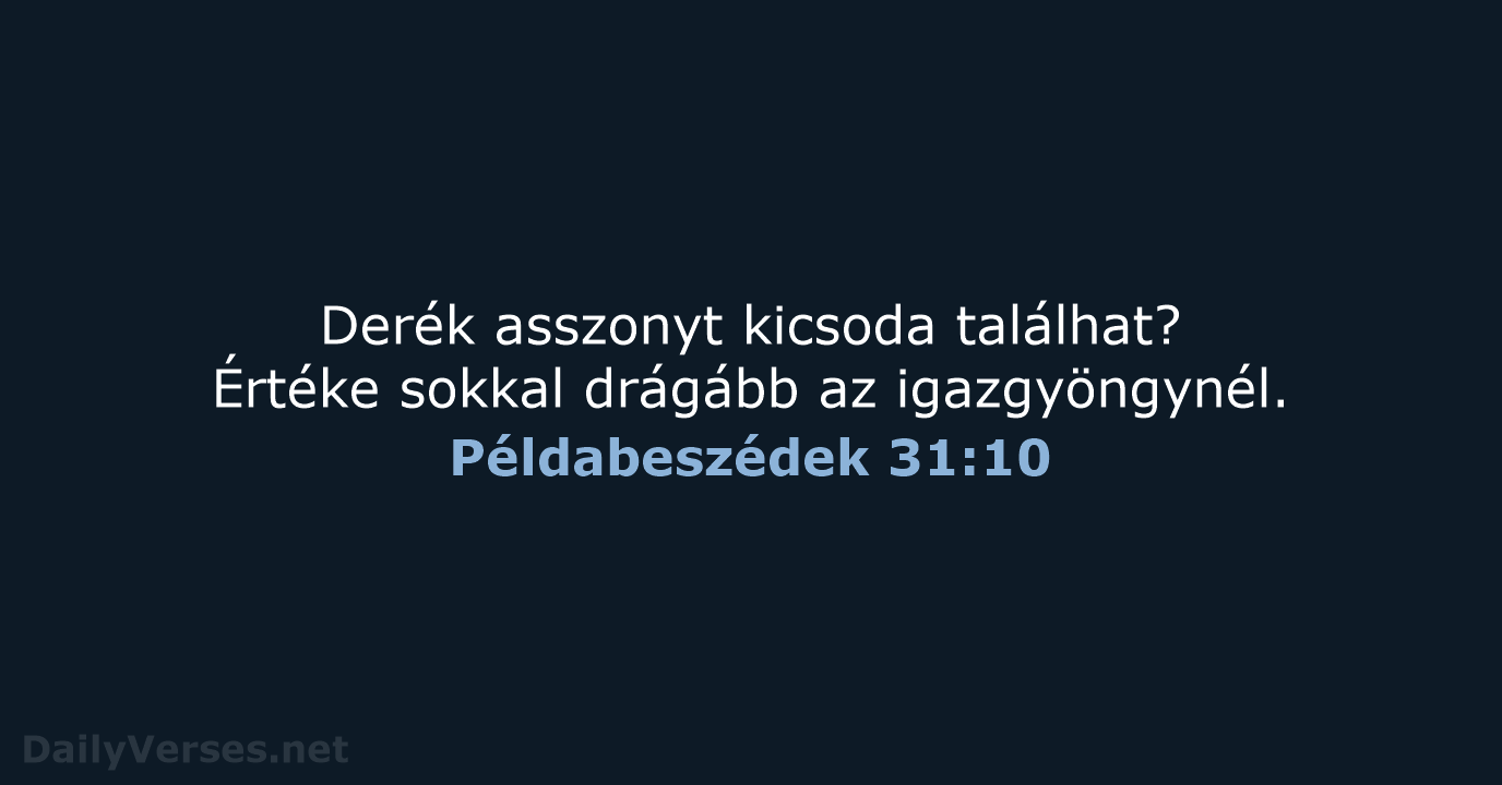 Példabeszédek 31:10 - UF