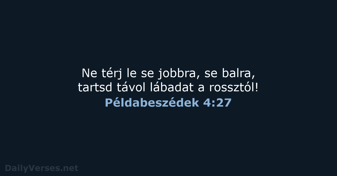 Példabeszédek 4:27 - UF