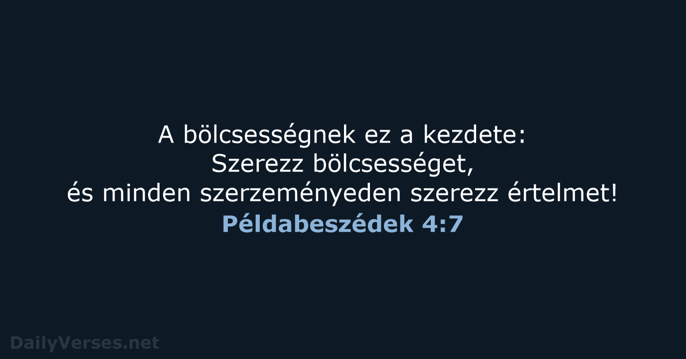 Példabeszédek 4:7 - UF