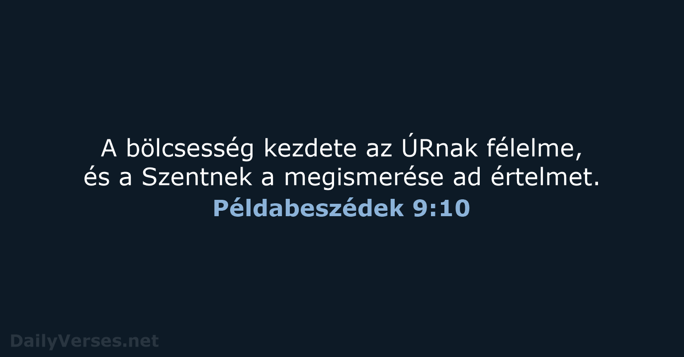 Példabeszédek 9:10 - UF