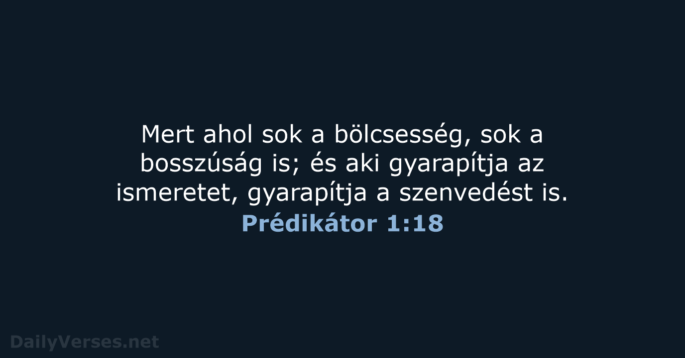 Prédikátor 1:18 - UF