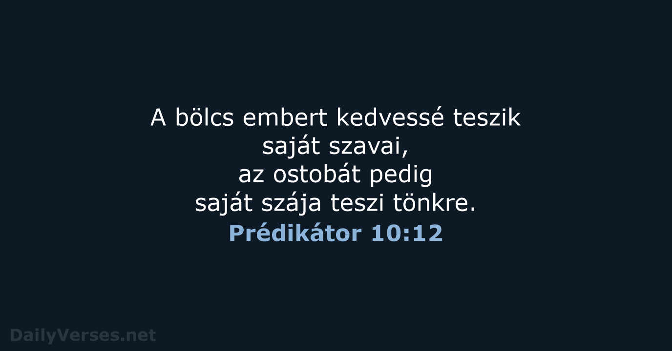 Prédikátor 10:12 - UF