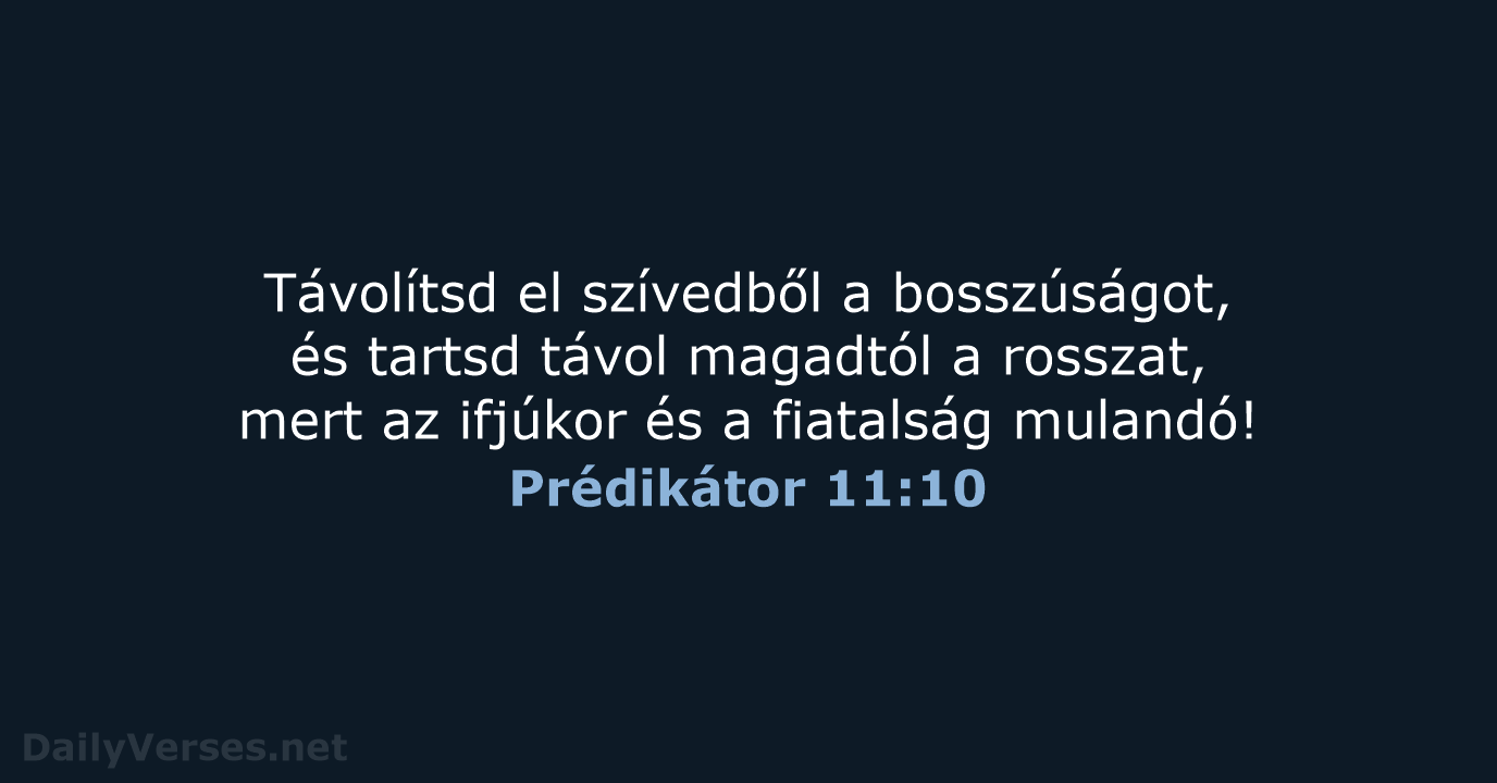 Prédikátor 11:10 - UF