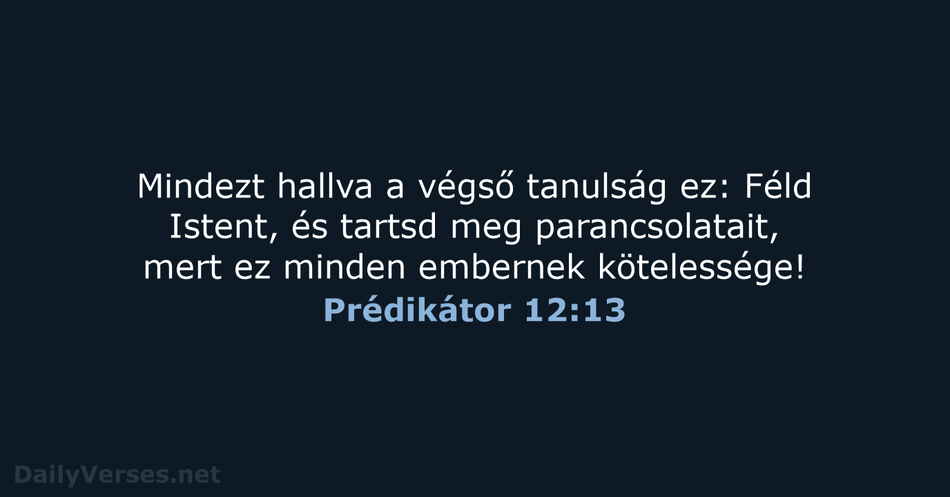 Prédikátor 12:13 - UF