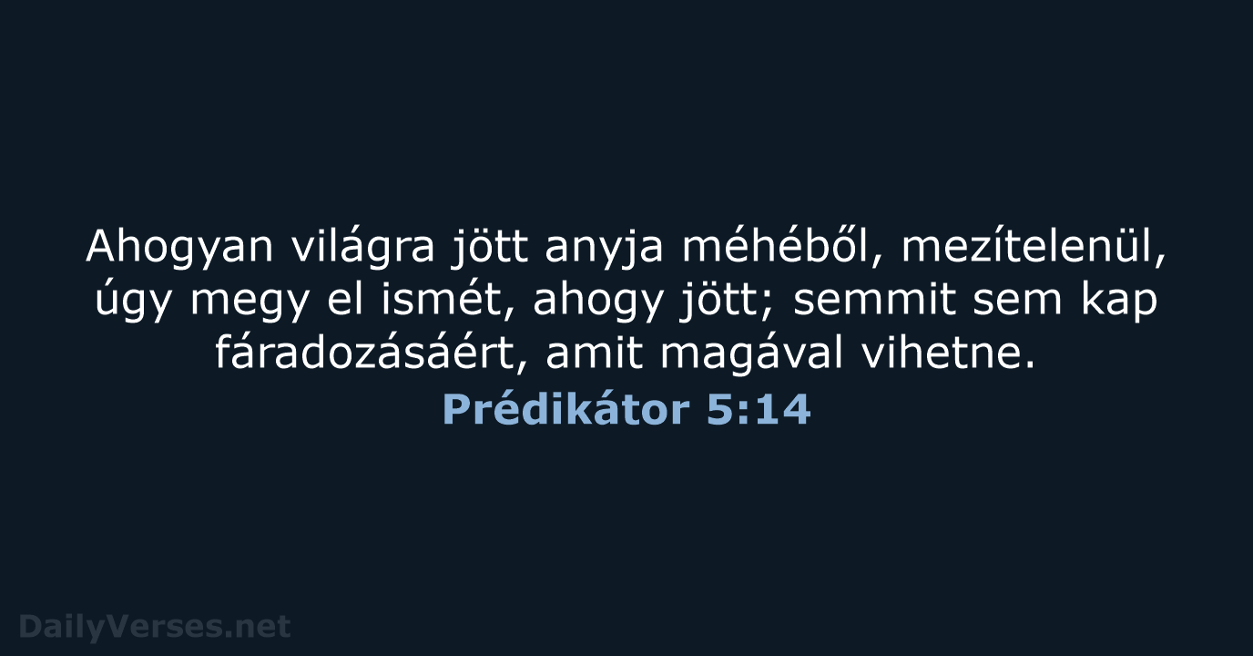 Prédikátor 5:14 - UF