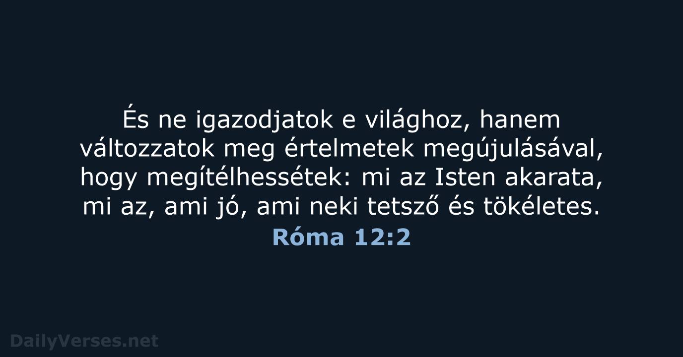 Róma 12:2 - UF