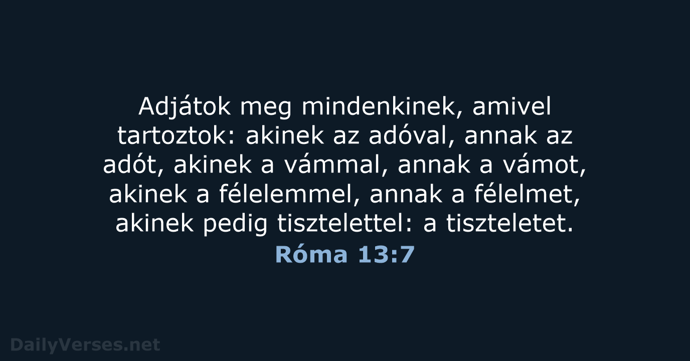 Róma 13:7 - UF