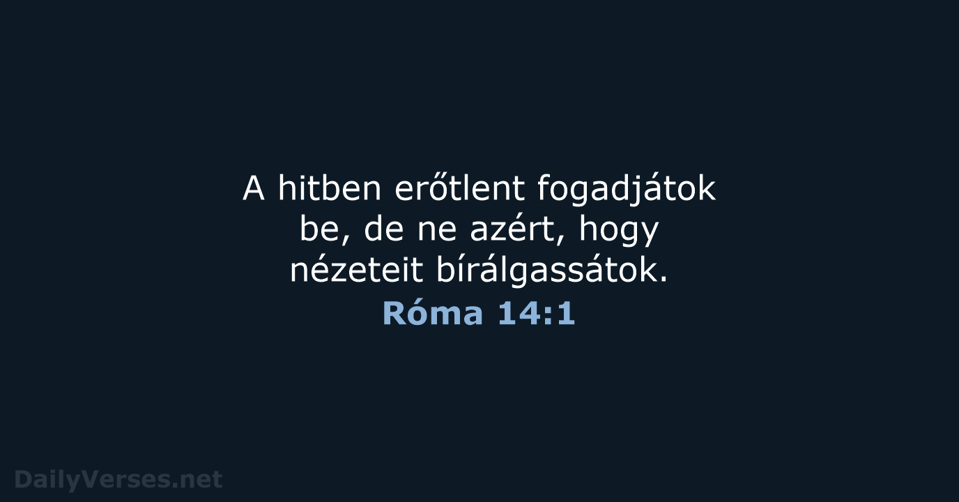 Róma 14:1 - UF