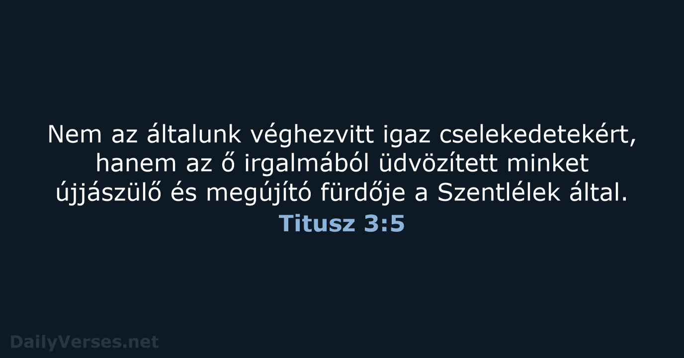 Titusz 3:5 - UF