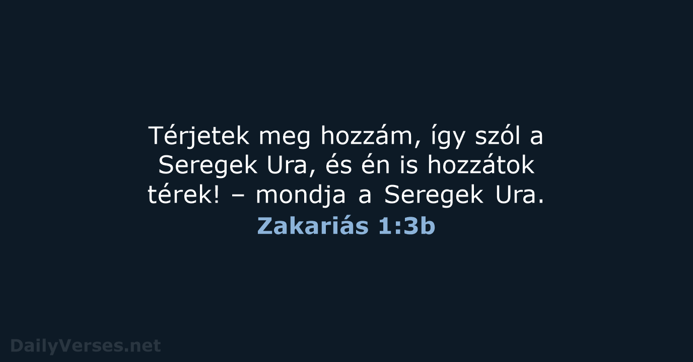 Zakariás 1:3b - UF