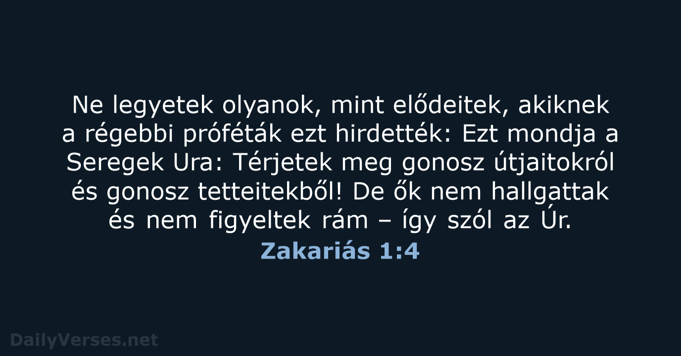 Zakariás 1:4 - UF