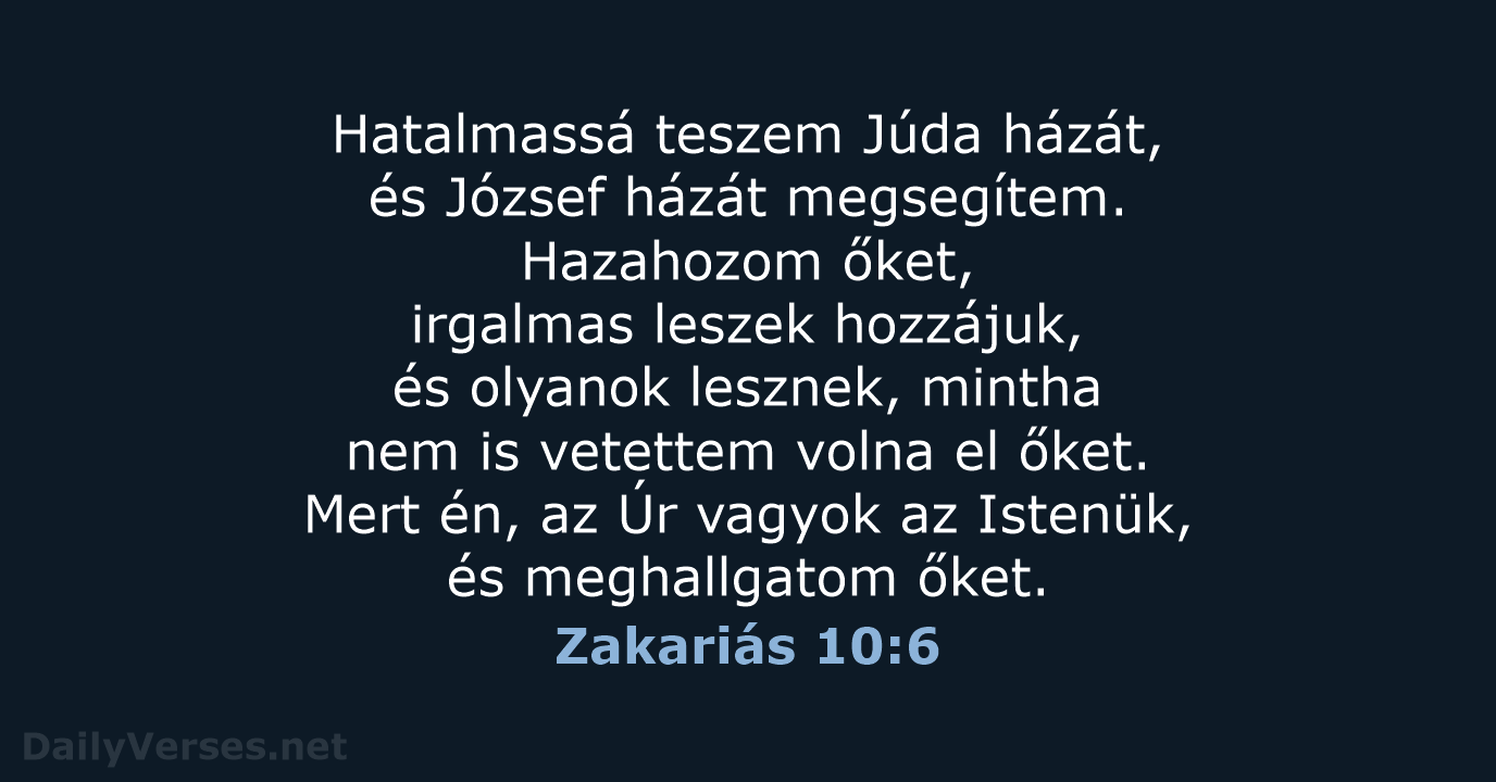 Zakariás 10:6 - UF