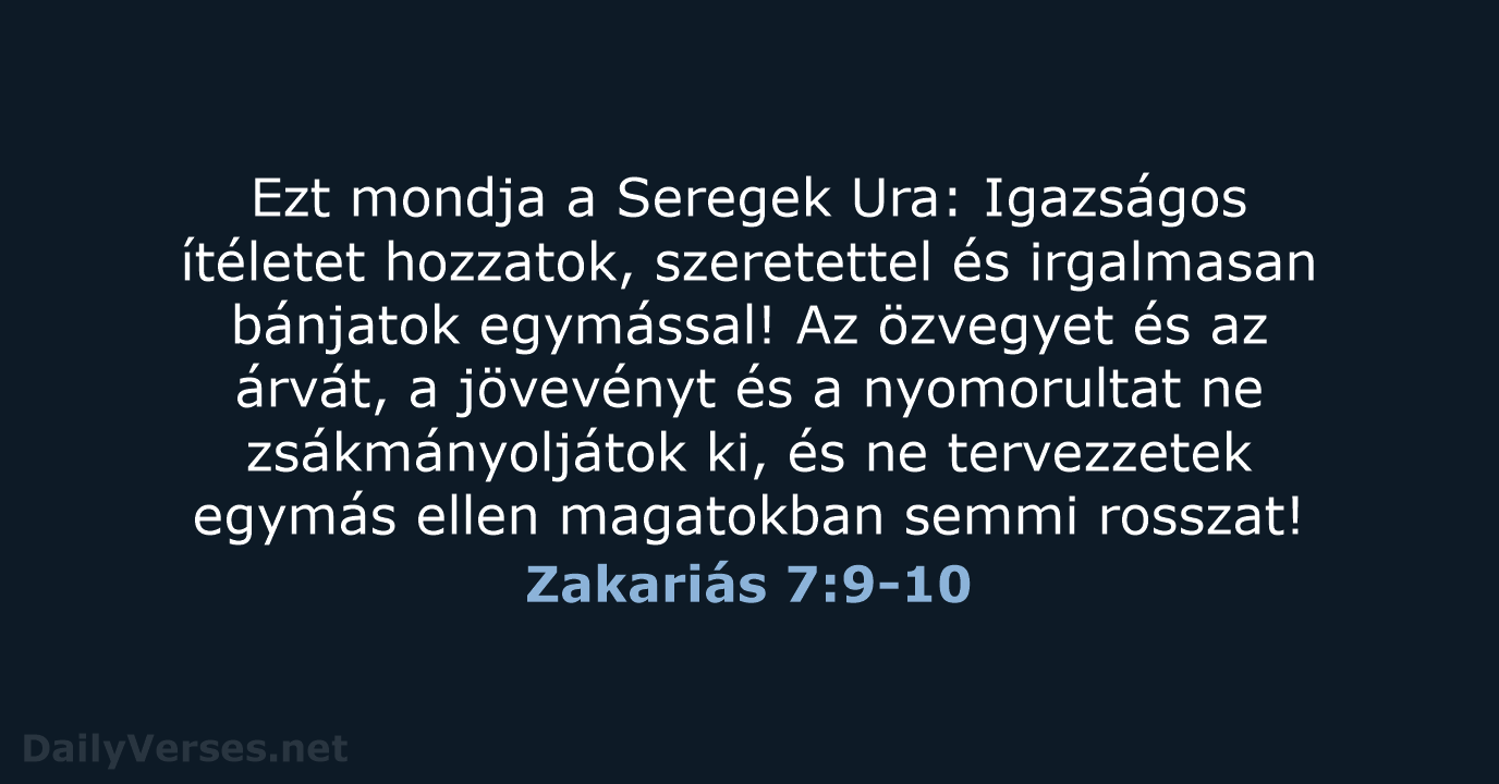 Zakariás 7:9-10 - UF