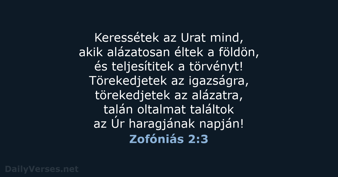 Zofóniás 2:3 - UF