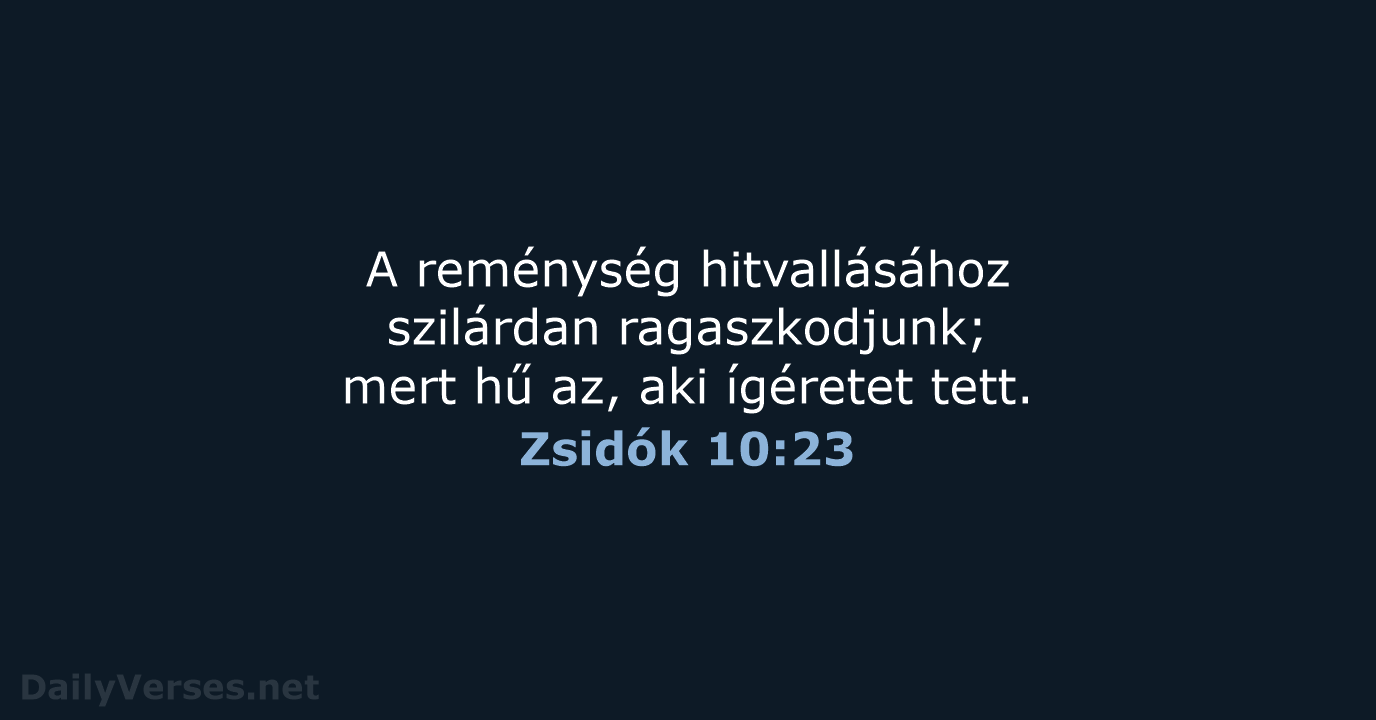 Zsidók 10:23 - UF