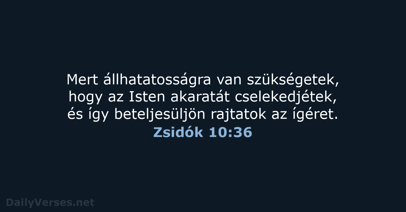 Zsidók 10:36 - UF