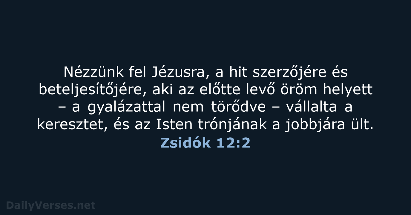 Zsidók 12:2 - UF