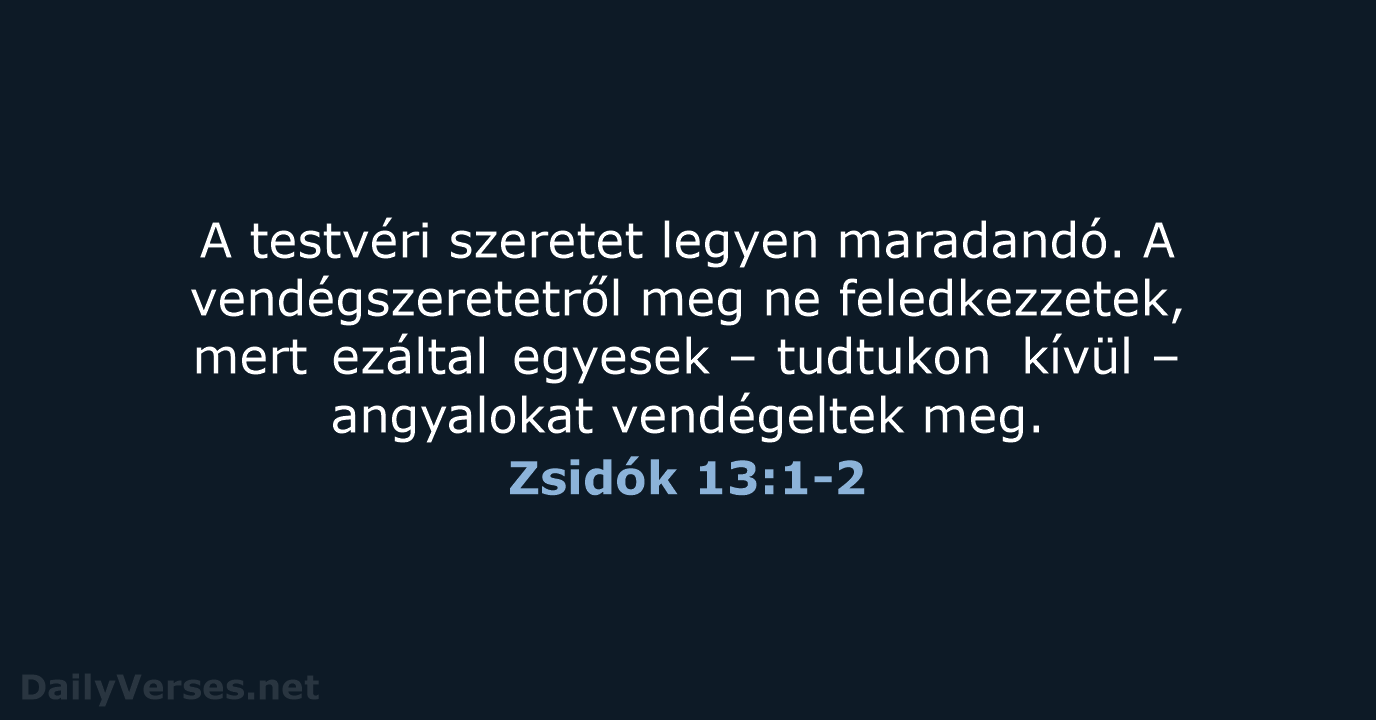 Zsidók 13:1-2 - UF