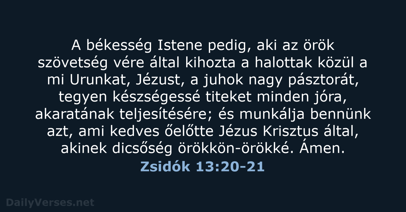 Zsidók 13:20-21 - UF