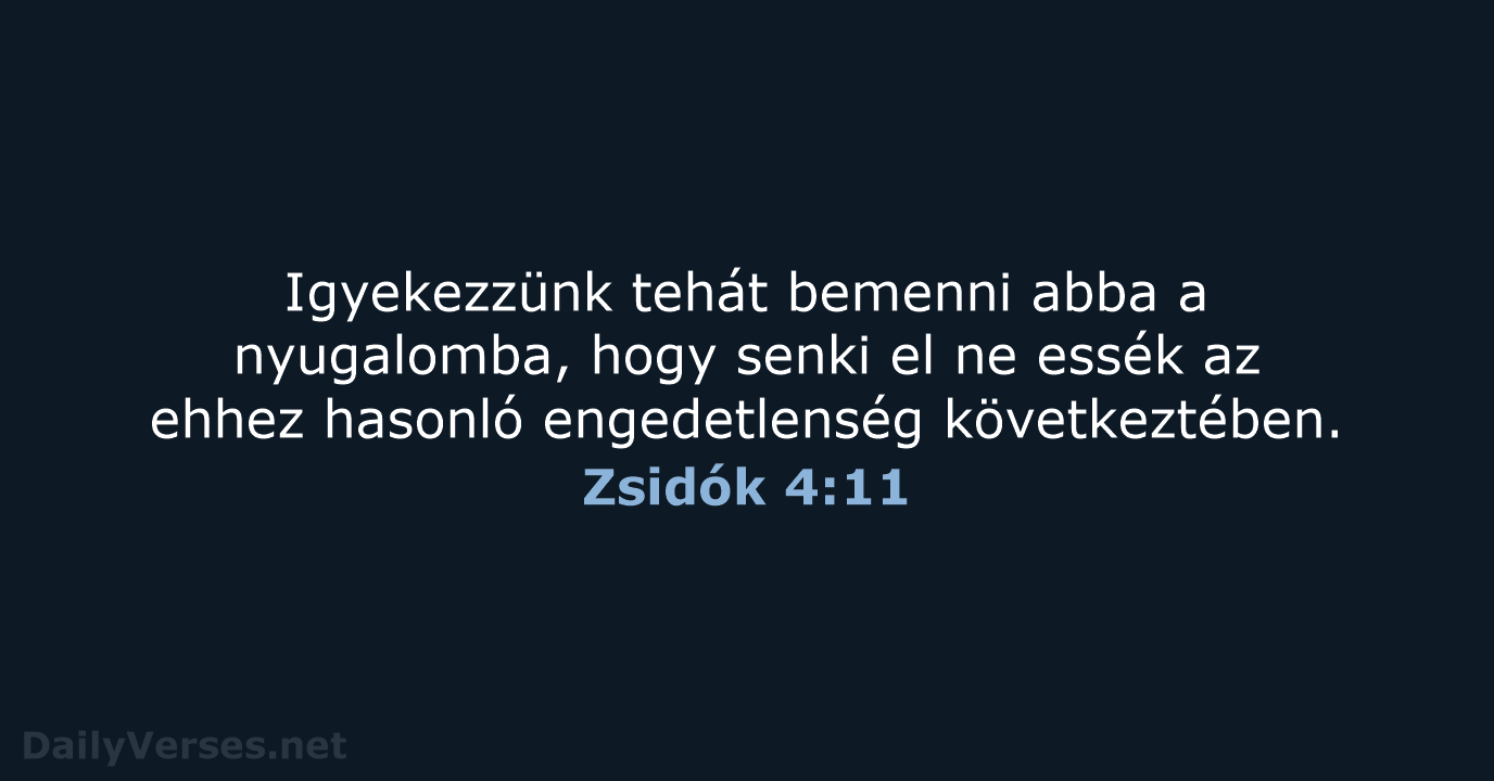 Zsidók 4:11 - UF