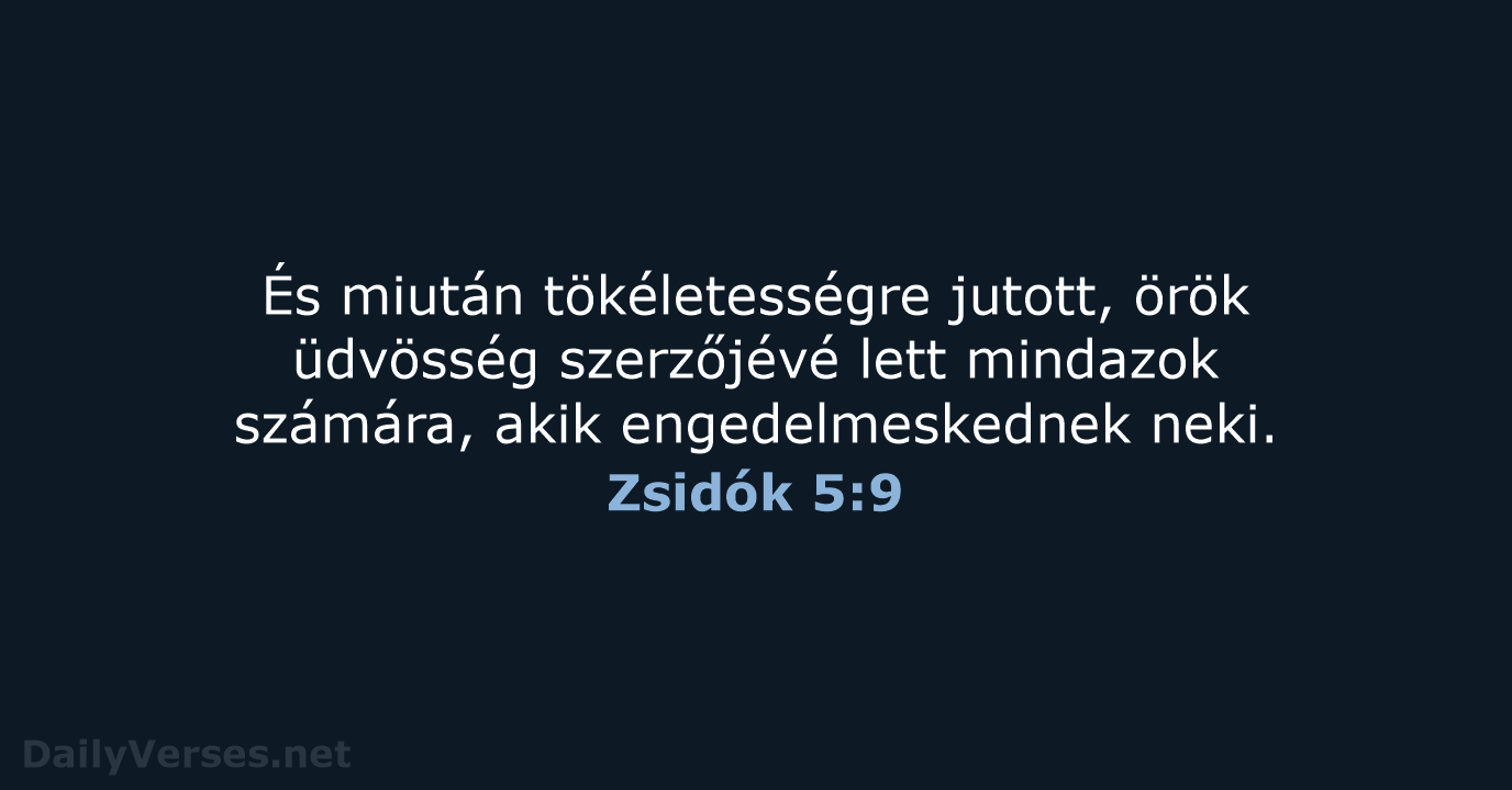 Zsidók 5:9 - UF