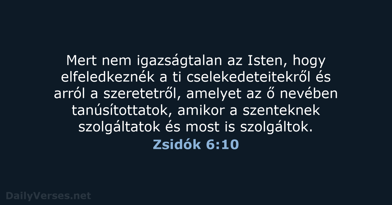 Zsidók 6:10 - UF