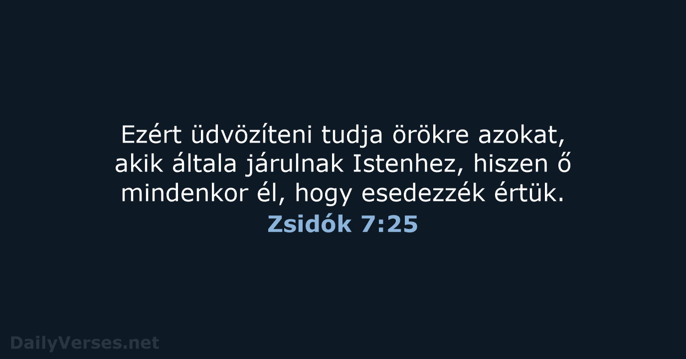 Zsidók 7:25 - UF