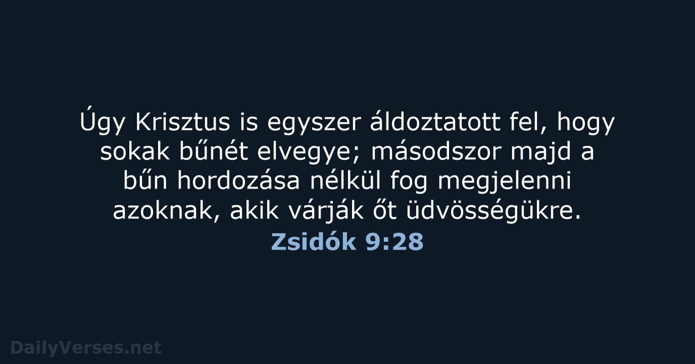 Zsidók 9:28 - UF