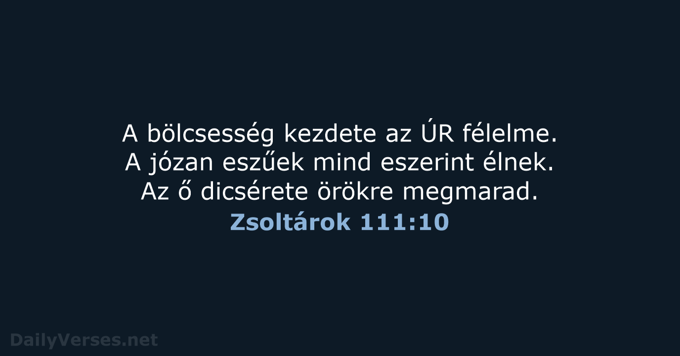 Zsoltárok 111:10 - UF