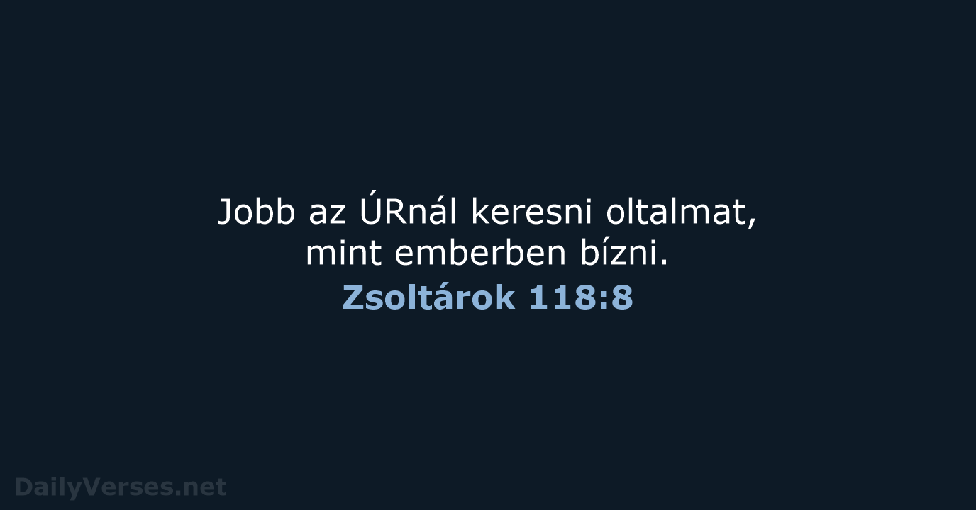 Zsoltárok 118:8 - UF