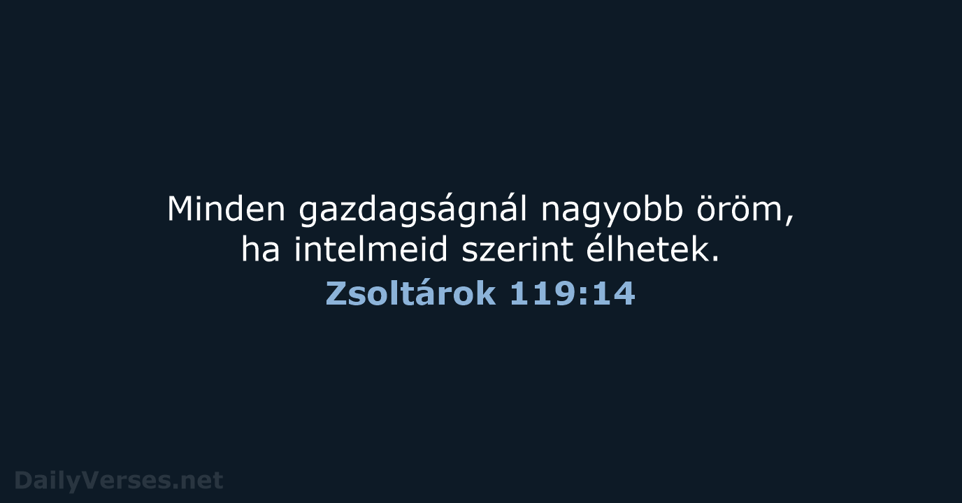 Zsoltárok 119:14 - UF