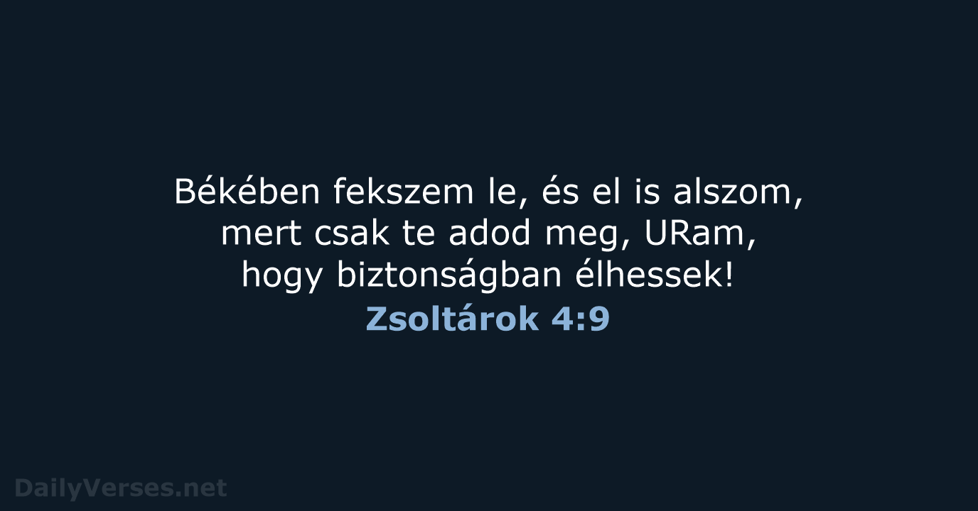 Zsoltárok 4:9 - UF