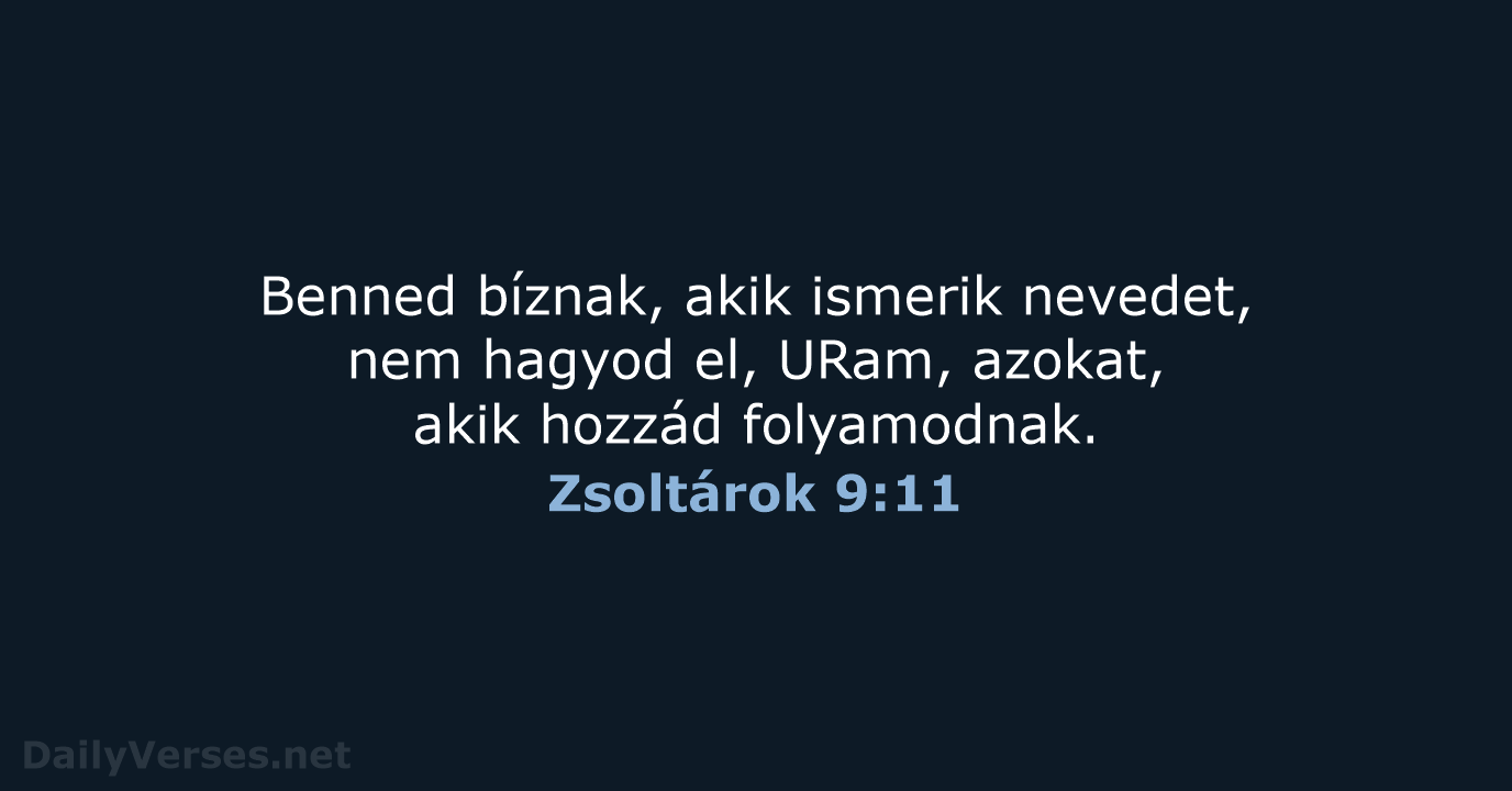 Zsoltárok 9:11 - UF