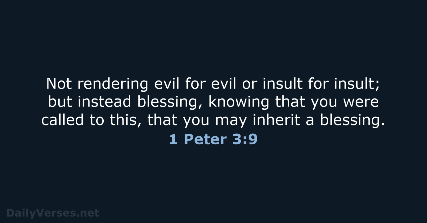 1 Peter 3:9 - WEB