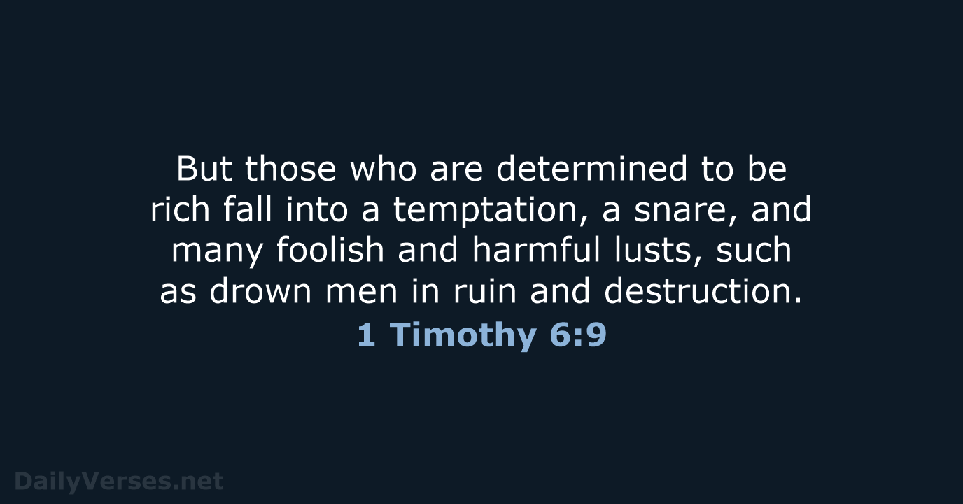 1 Timothy 6:9 - WEB