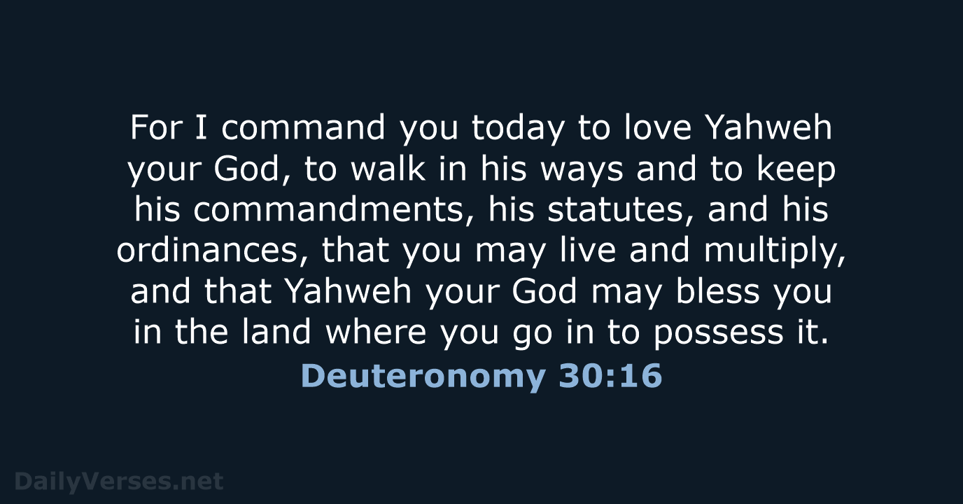 Deuteronomy 30:16 - WEB
