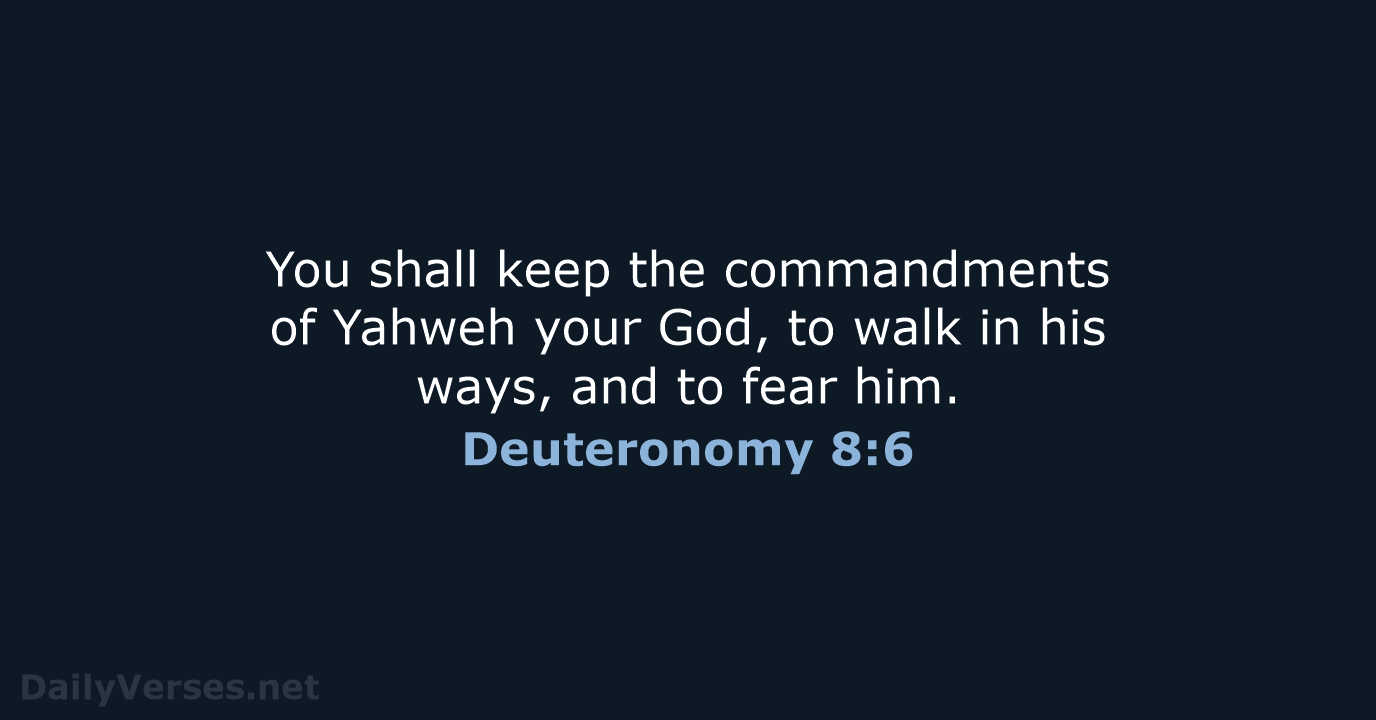 Deuteronomy 8:6 - WEB