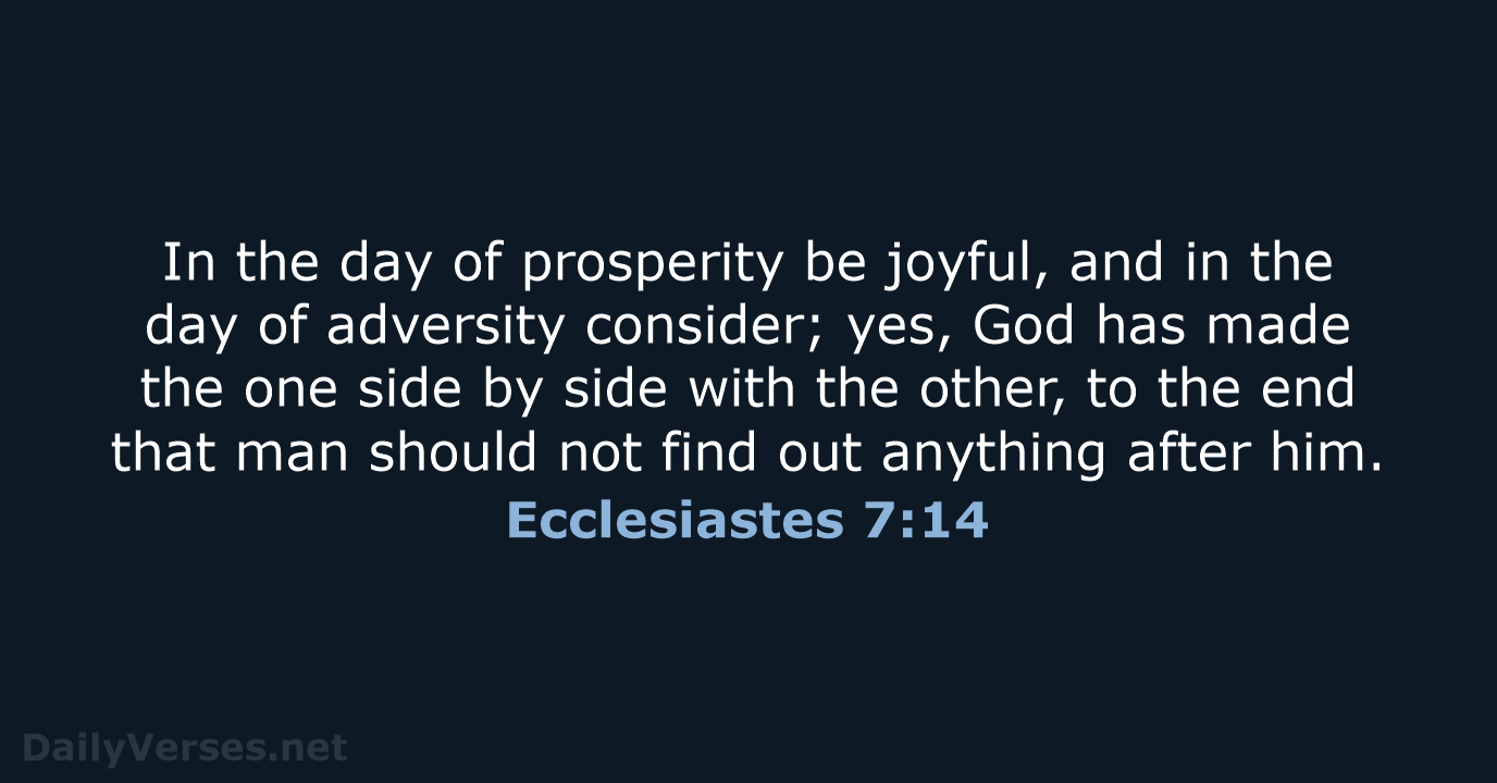 Ecclesiastes 7:14 - WEB