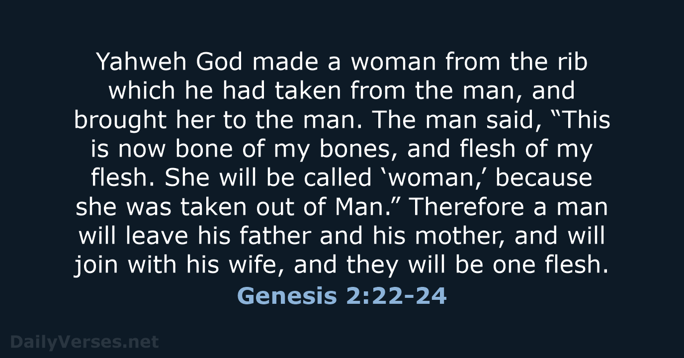 Genesis 2:22-24 - WEB